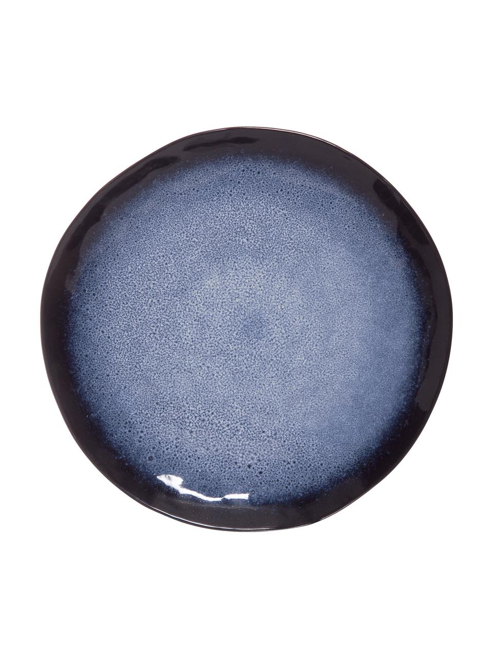 Piatto piano blu con smalto efficace Sapphire 3 pz, Gres, Blu, nero-marrone, Ø 27 cm