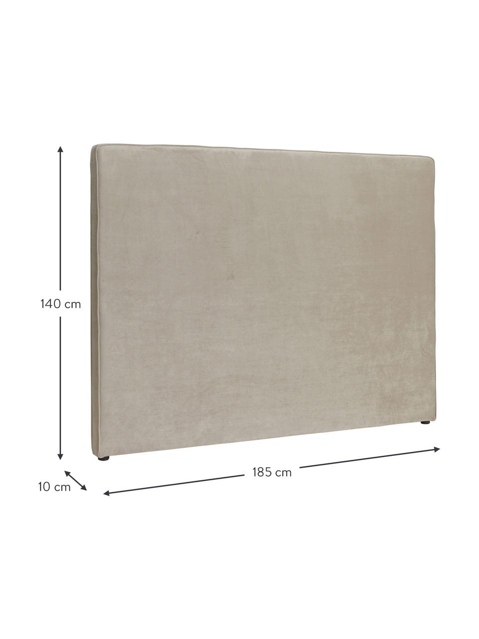 Tête de lit rembourrée velours blanc crème Vellino, Blanc crème, larg. 185 x haut. 140 cm