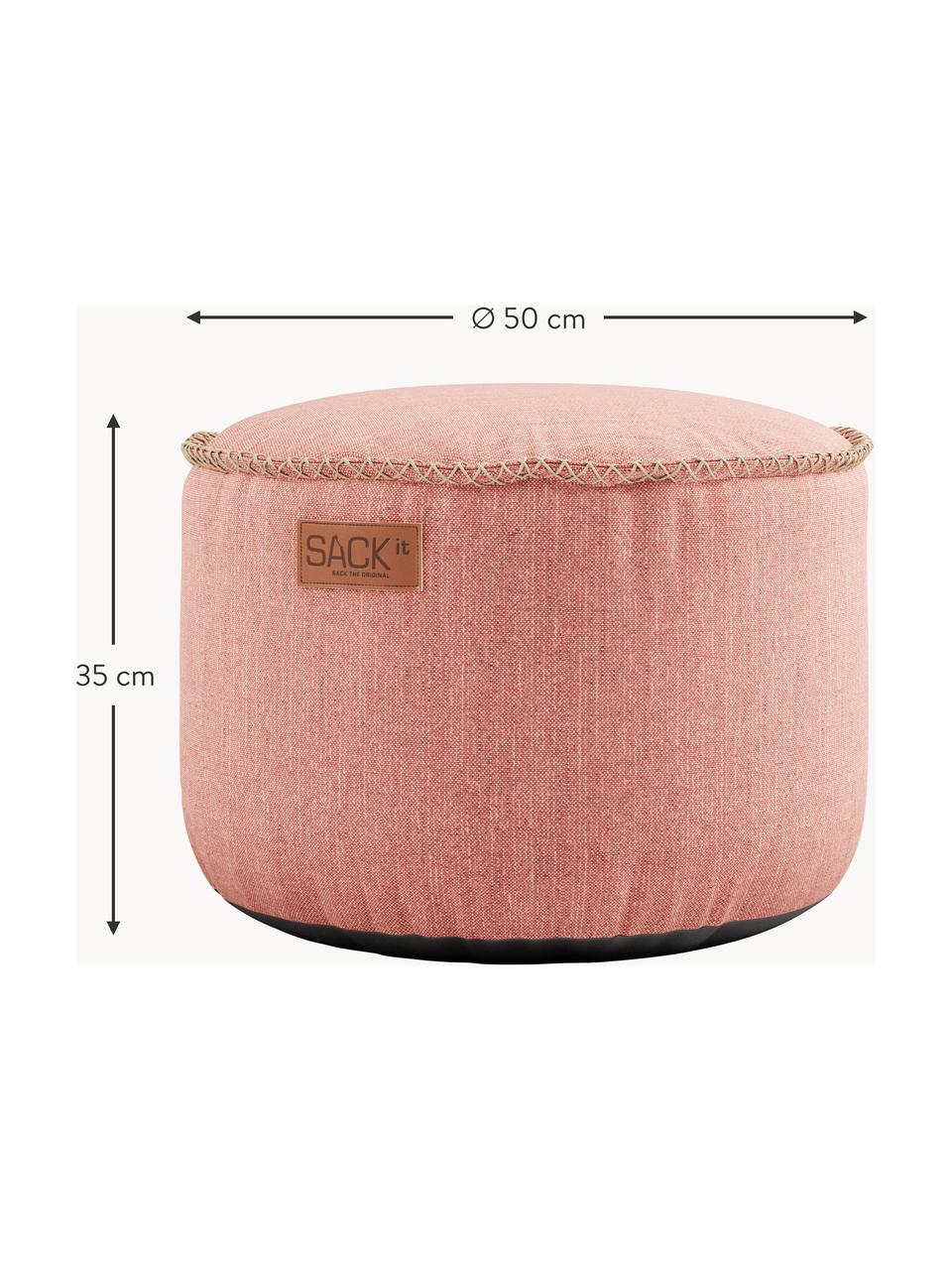 Garten-Loungepouf Cobana, Bezug: Olefin, Kunstfaser, Webstoff Altrosa, Ø 50 x H 35 cm