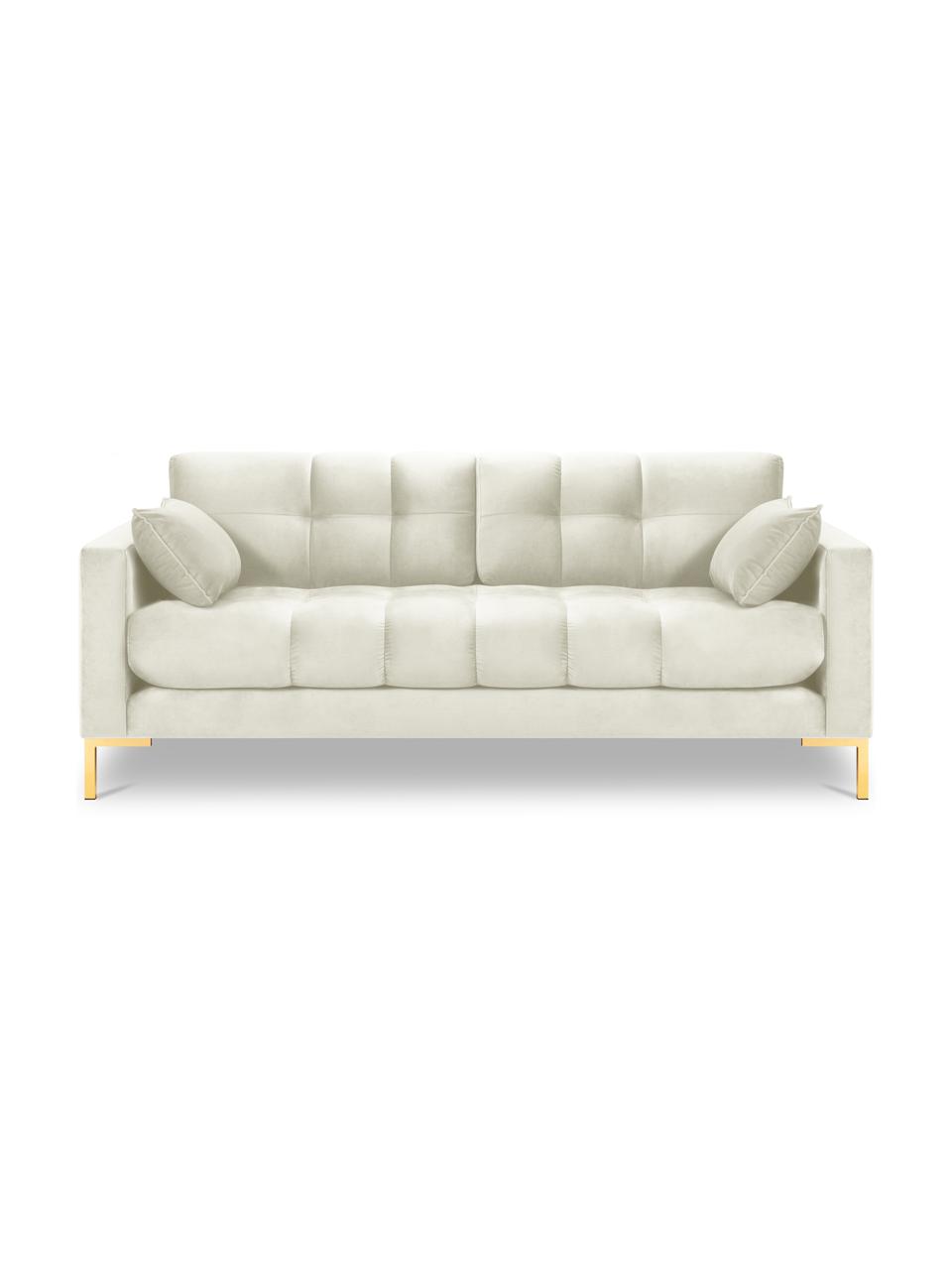 Sofa z aksamitu Mamaia (2-osobowa), Tapicerka: 100% aksamit poliestrowy , Nogi: metal powlekany, Jasnobeżowy aksamit, S 152 x G 92 cm