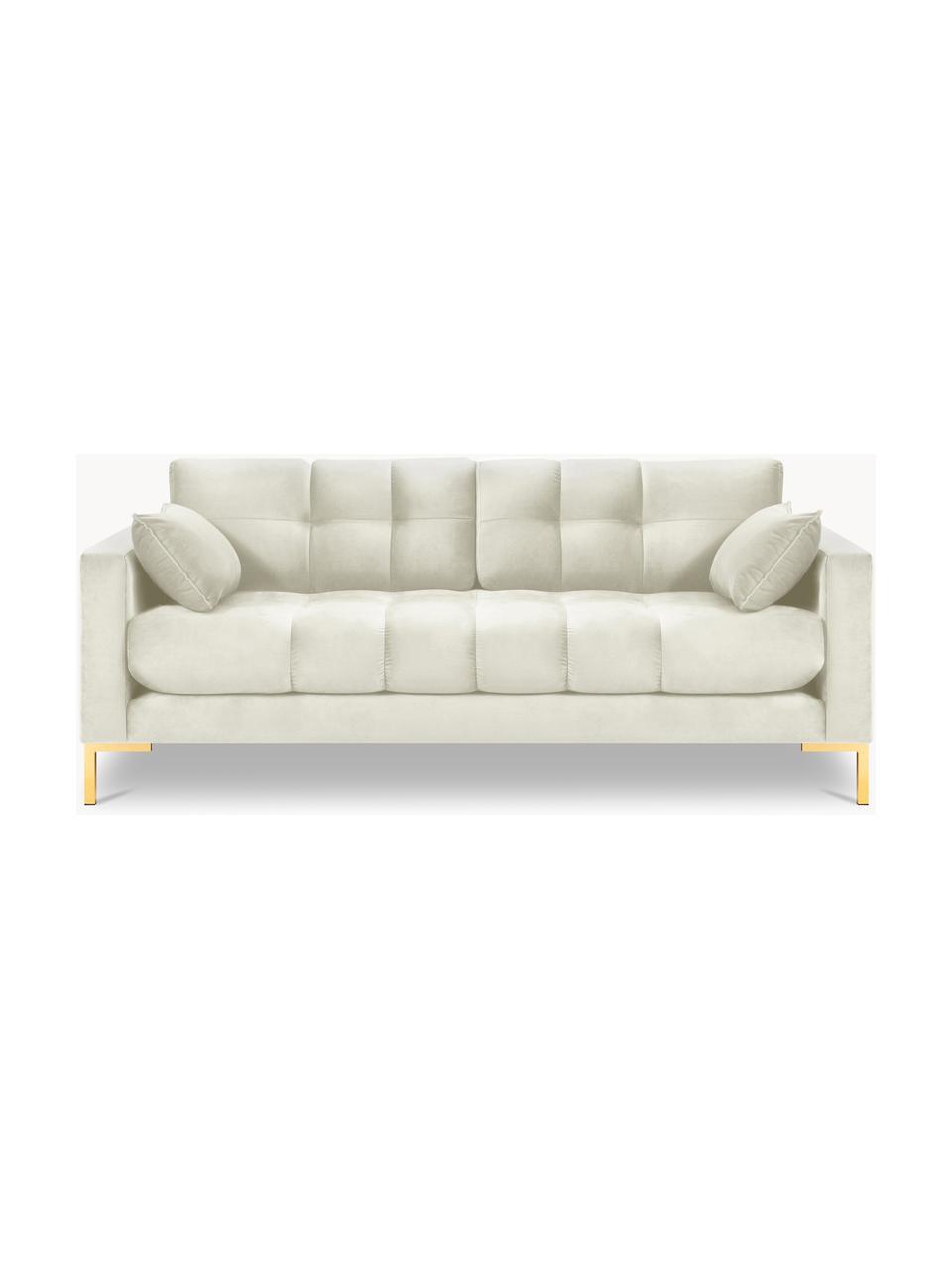 Sofa z aksamitu Mamaia (2-osobowa), Tapicerka: 100% aksamit poliestrowy , Nogi: metal powlekany, Jasnobeżowy aksamit, S 152 x G 92 cm