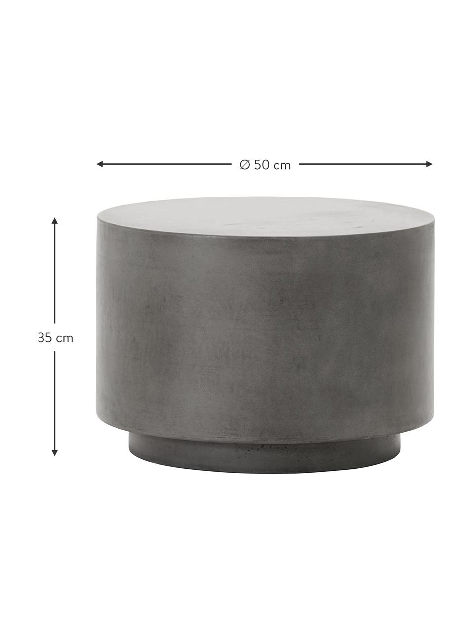Kulatý zahradní odkládací stolek Out, Beton, Šedá, Ø 50 cm, V 35 cm