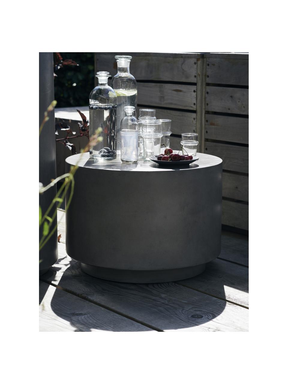 Kulatý zahradní odkládací stolek Out, Beton, Tmavě šedá, Ø 50 cm, V 35 cm