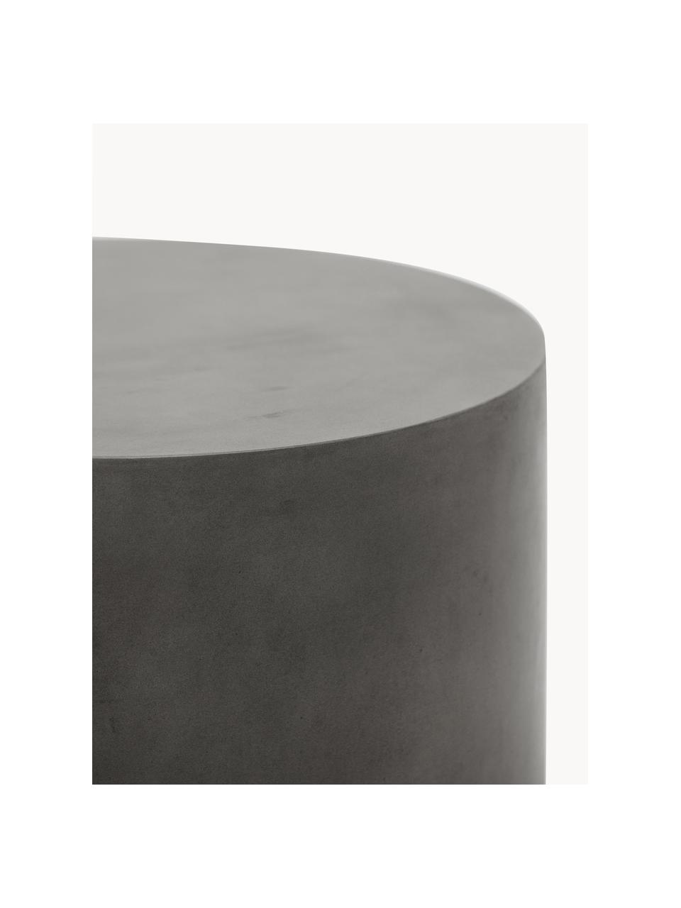 Ručne vyrobený okrúhly pomocný stolík Out, Betón, Tmavosivá, Ø 50 x V 35 cm