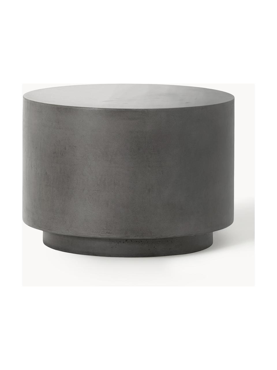 Ručne vyrobený okrúhly pomocný stolík Out, Betón, Tmavosivá, Ø 50 x V 35 cm