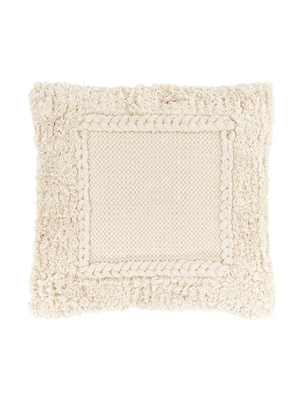 Housse de coussin 45x45 ethnique Selina, Beige, larg. 45 x long. 45 cm