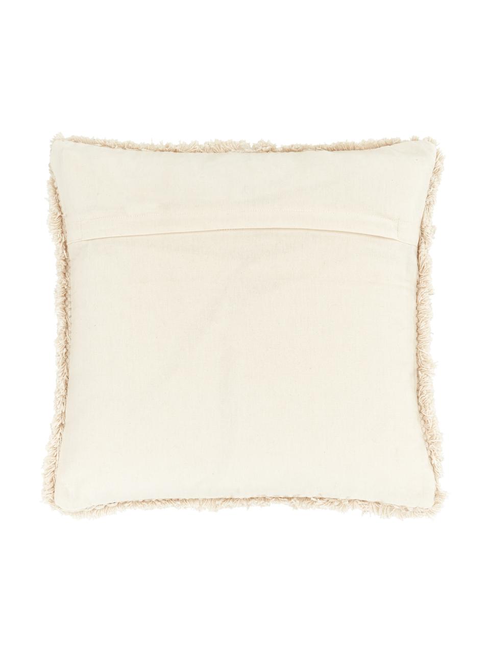 Housse de coussin 45x45 ethnique Selina, Beige, larg. 45 x long. 45 cm