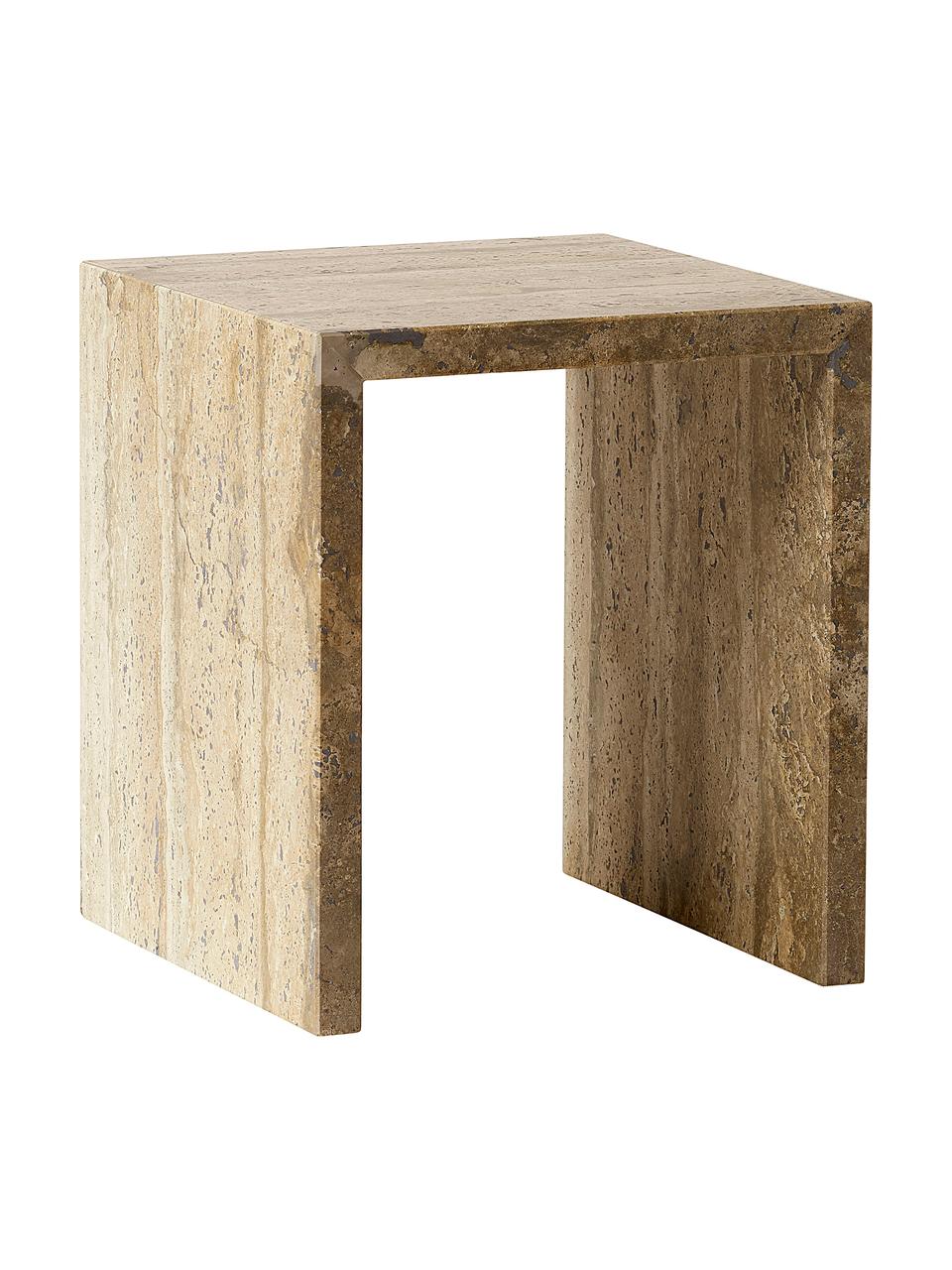 Stolik pomocniczy Travertin, Trawertyn, Beżowy, S 35 x G 35 cm