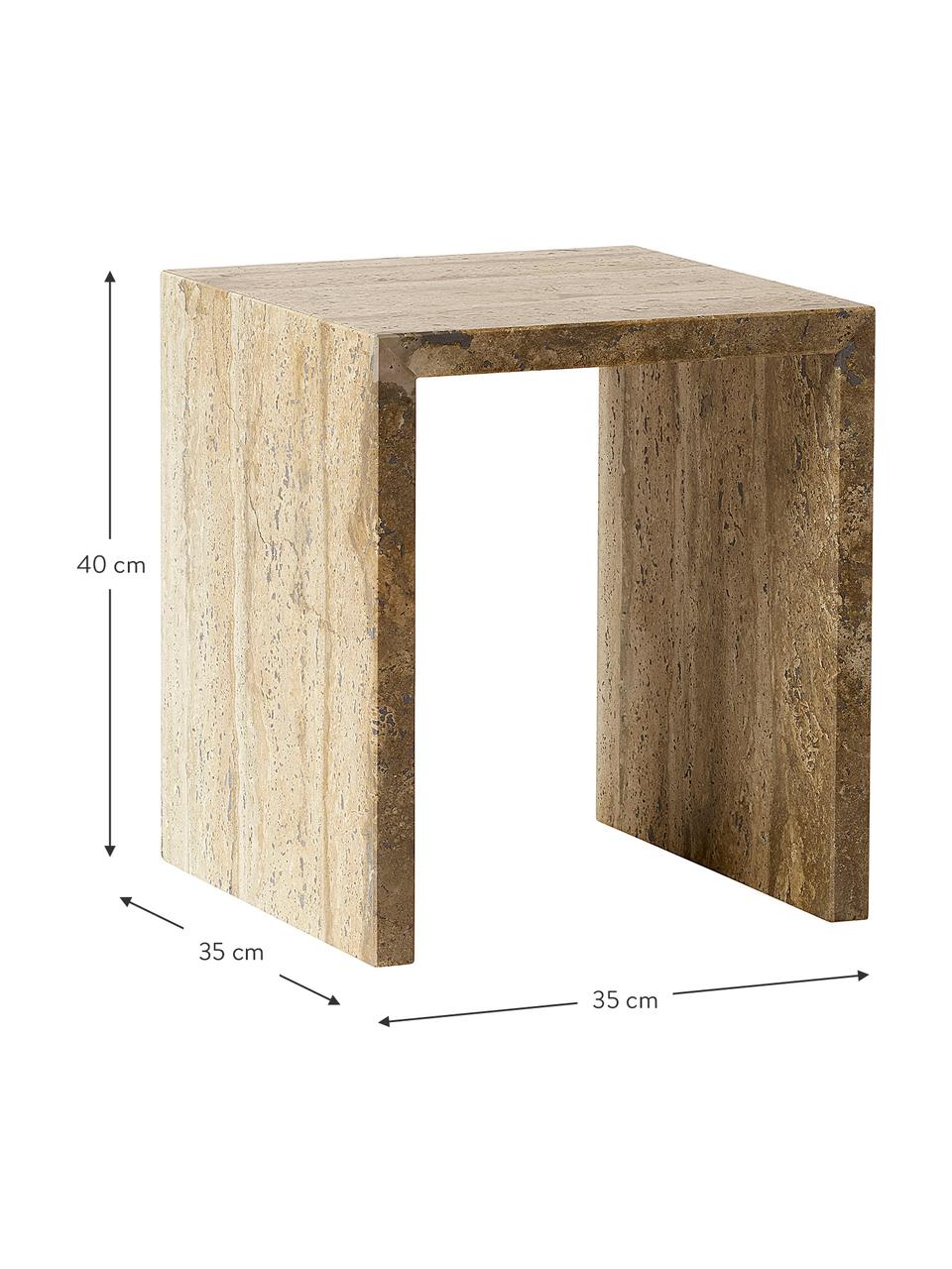 Table d'appoint design minimaliste Travertin, Beige
