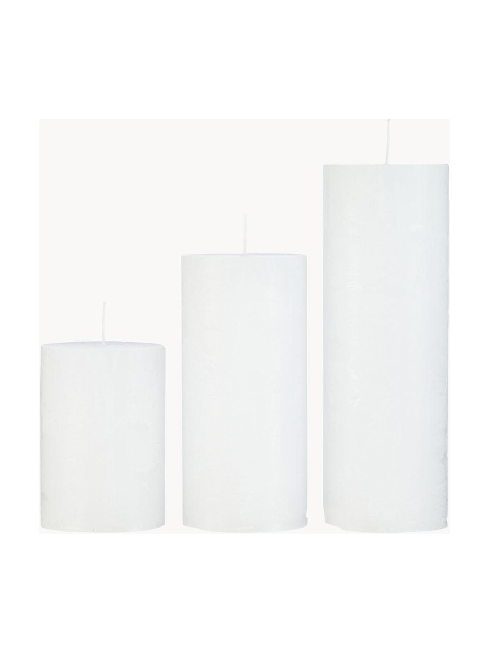 Ručně vyrobená sloupová svíčka Rustic, V 10 cm, Vosk, Bílá, Ø 7 cm, V 10 cm