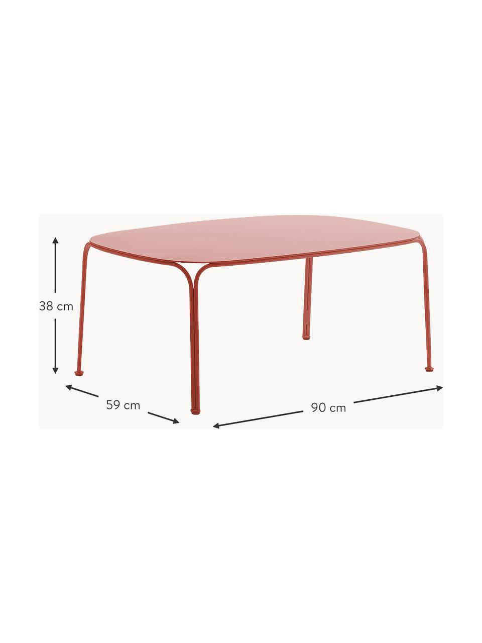 Mesa de centro para exterior Hiray, Acero galvanizado pintado, Rojo cobrizo, An 90 x F 59 cm