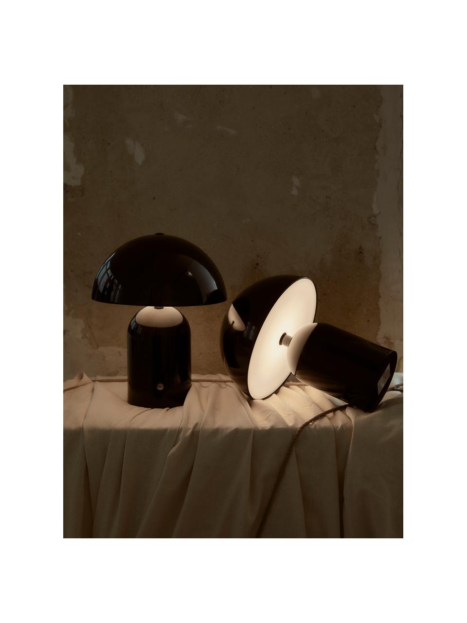 Lámpara de mesa pequeña LED Walter, portátil, Cable: cubierto en tela, Negro, Ø 19 x Al 25 cm