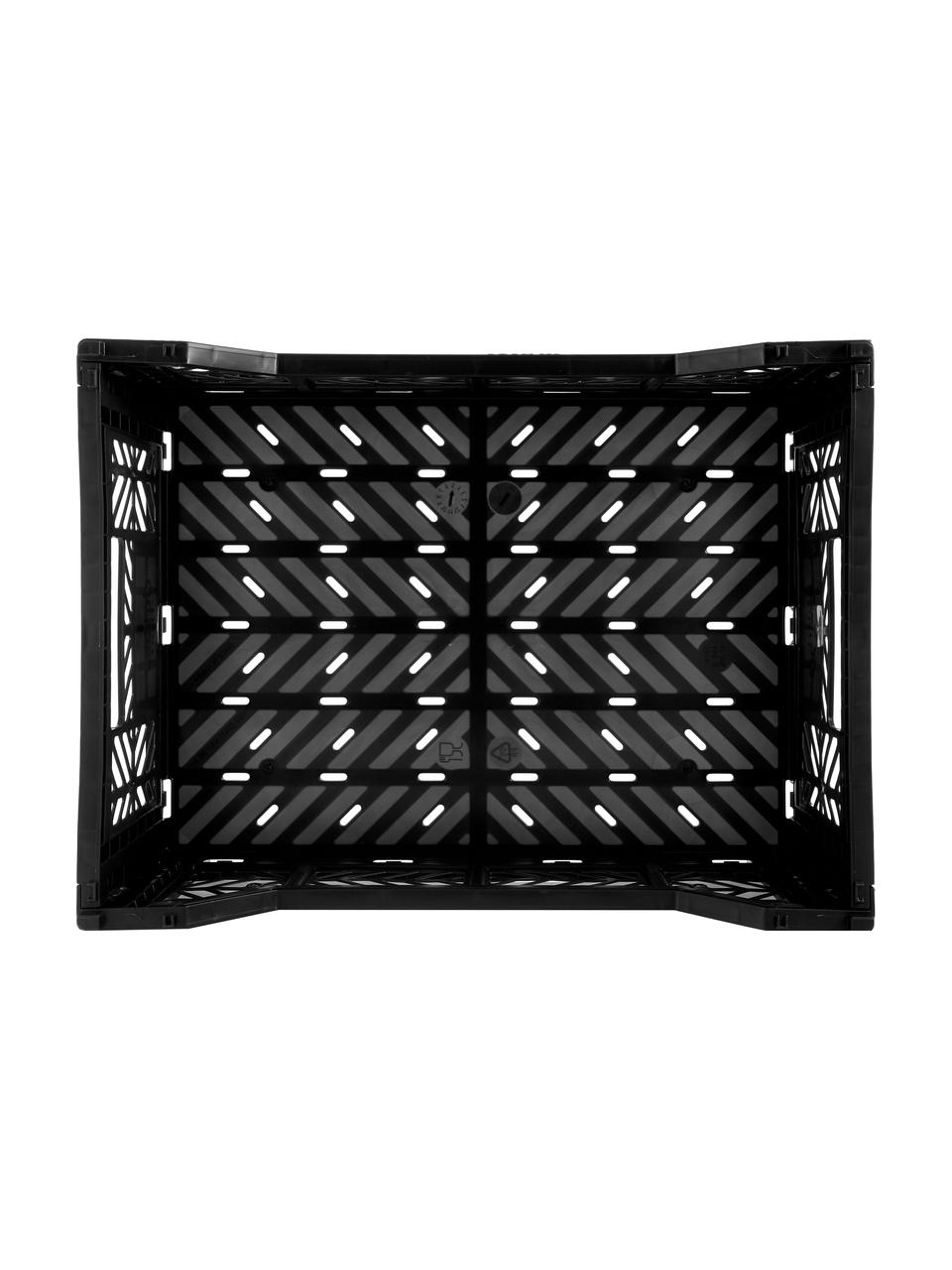 Caja plegable Black, Plástico, Negro, An 40 x Al 14 cm