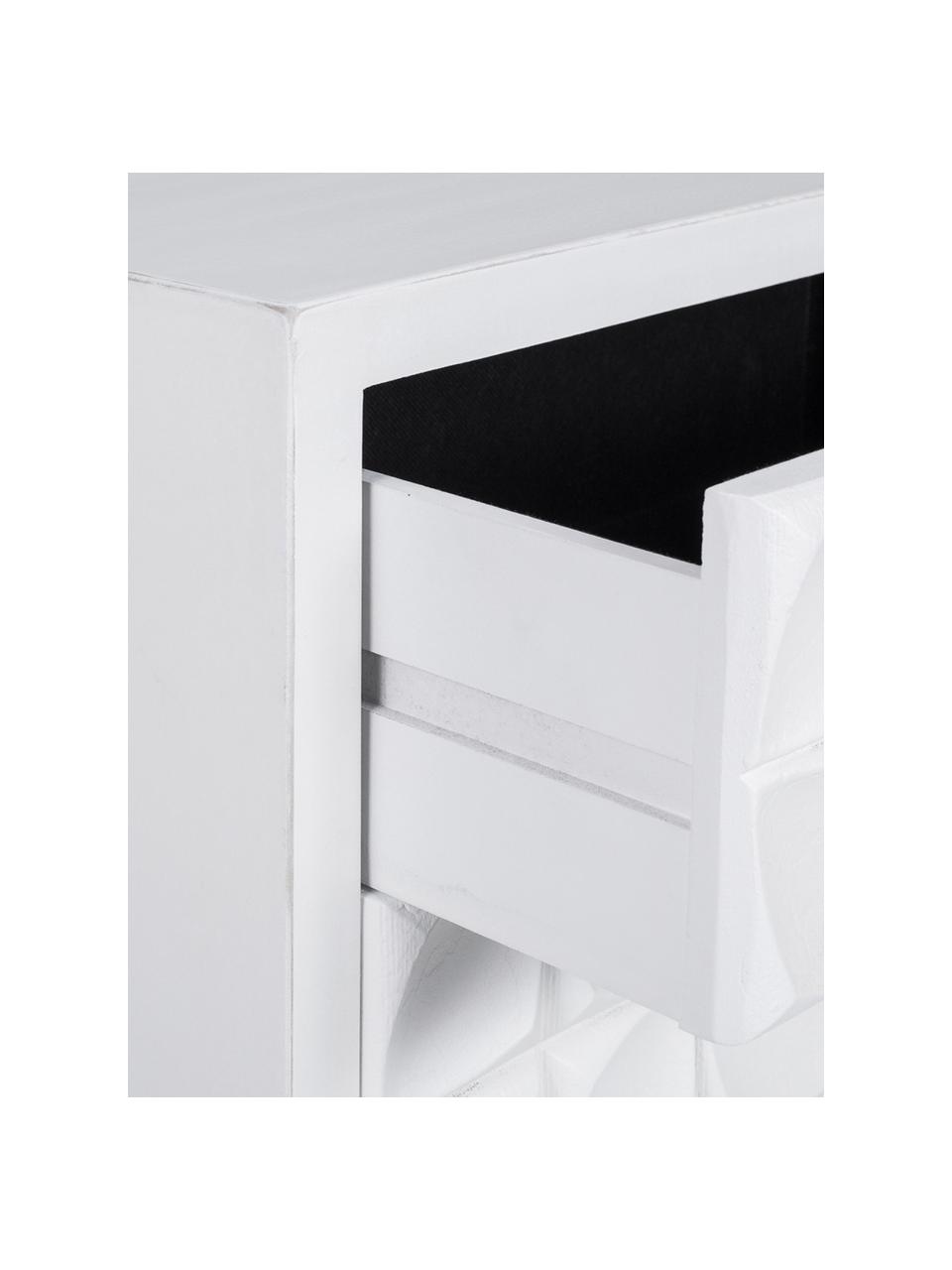 Chiffonier Diamandio, Estructura: madera de abeto, tablero , Blanco, An 54 x Al 96 cm