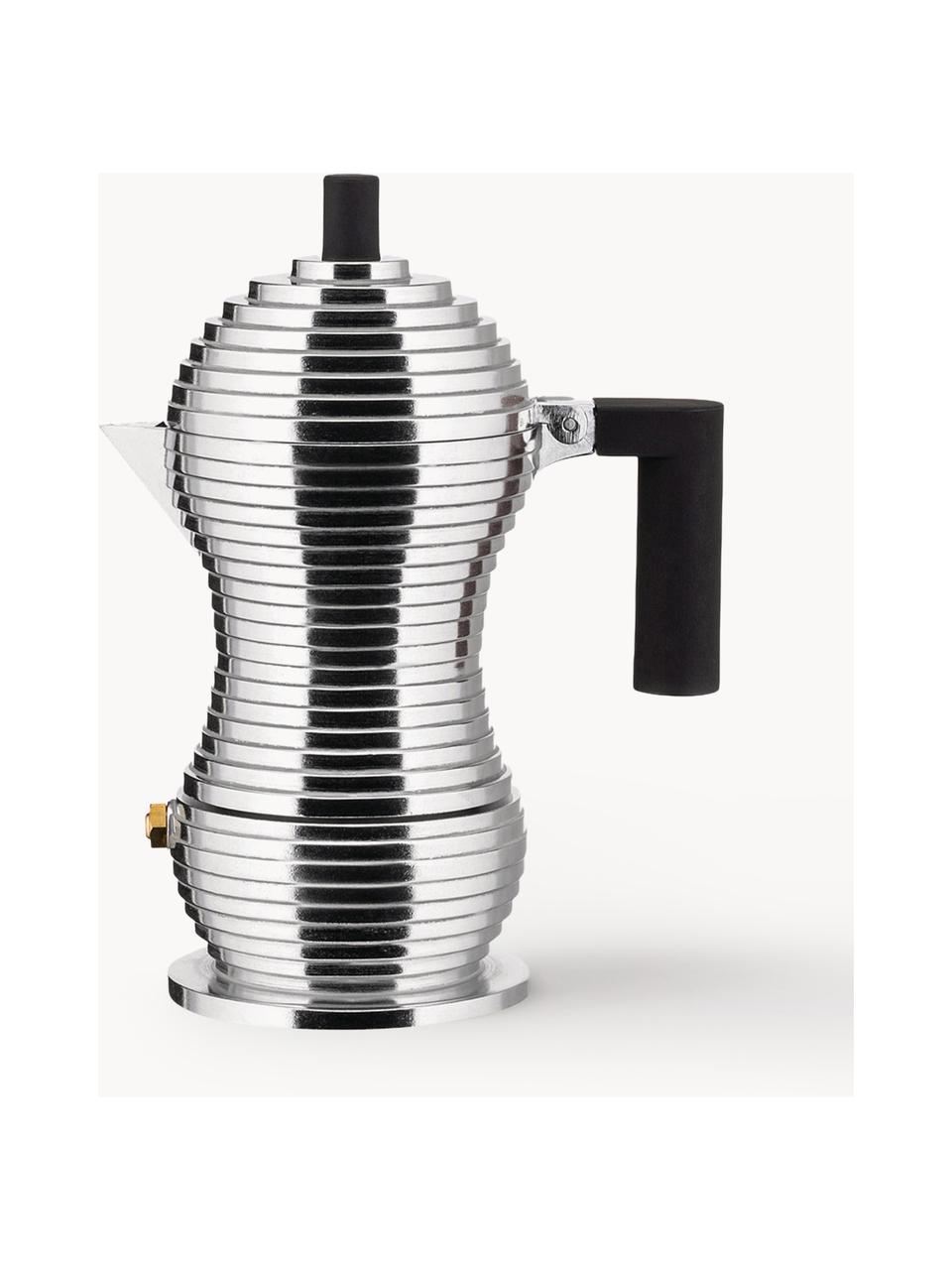 Cafetera espresso Pulcina, Recipiente: fundición de aluminio, Asa: poliamida, Plateado brillante, Ancho 13 x Alto 17 cm, para una taza