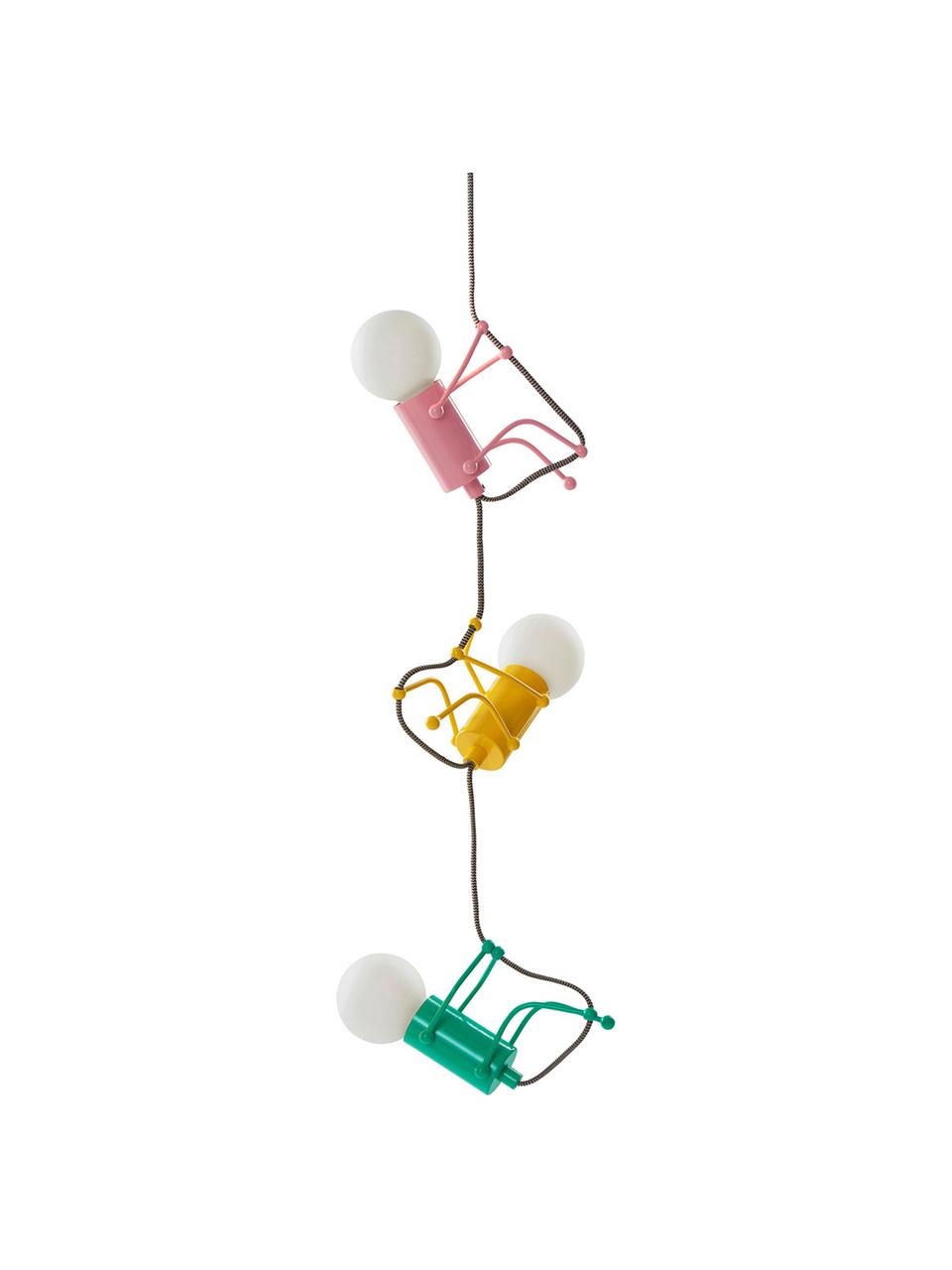 Lámpara de techo Chicos, Cable: cubierto en tela, Amarillo, verde, rosa, Ø 18 x Al 17 cm