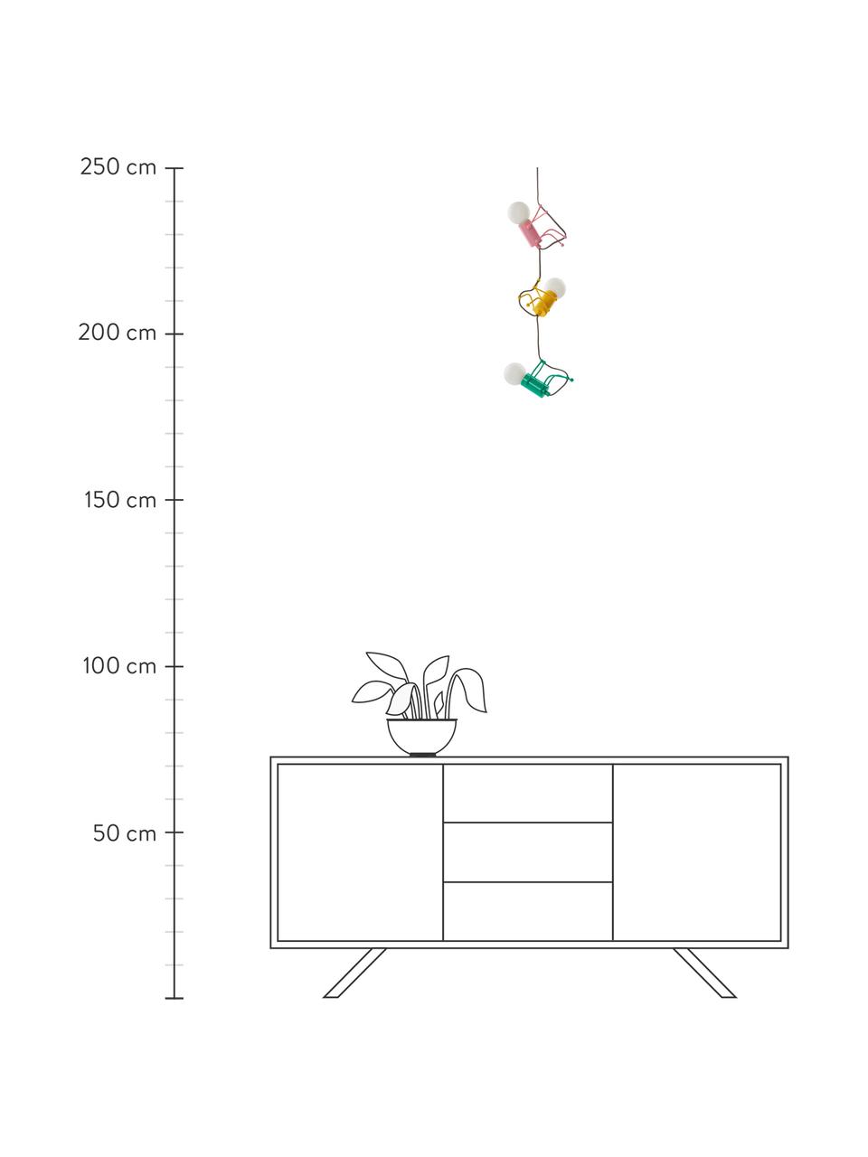Lampa wisząca Chicos, Żółty, zielony, różowy, Ø 18 x W 17 cm