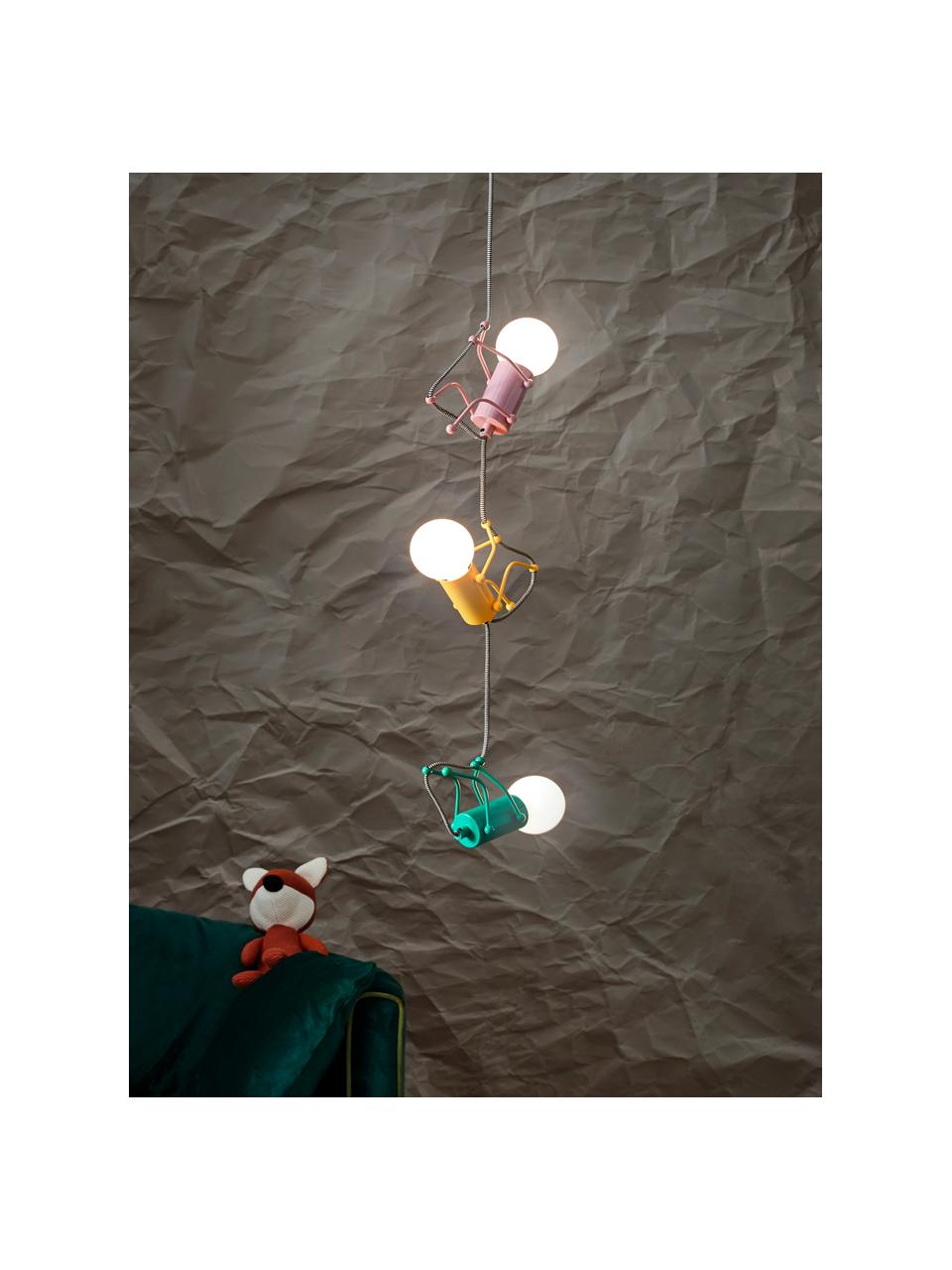 Lámpara de techo Chicos, Cable: cubierto en tela, Amarillo, verde, rosa, Ø 18 x Al 17 cm
