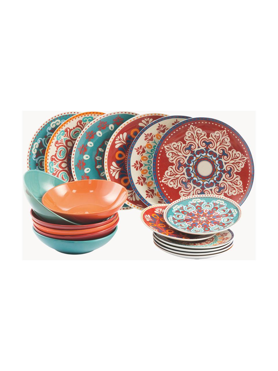 Súprava riadu z porcelánu Shiraz, 6 osôb (18 dielov), Porcelán, Viac farieb, 6 osoby (18 dielov)
