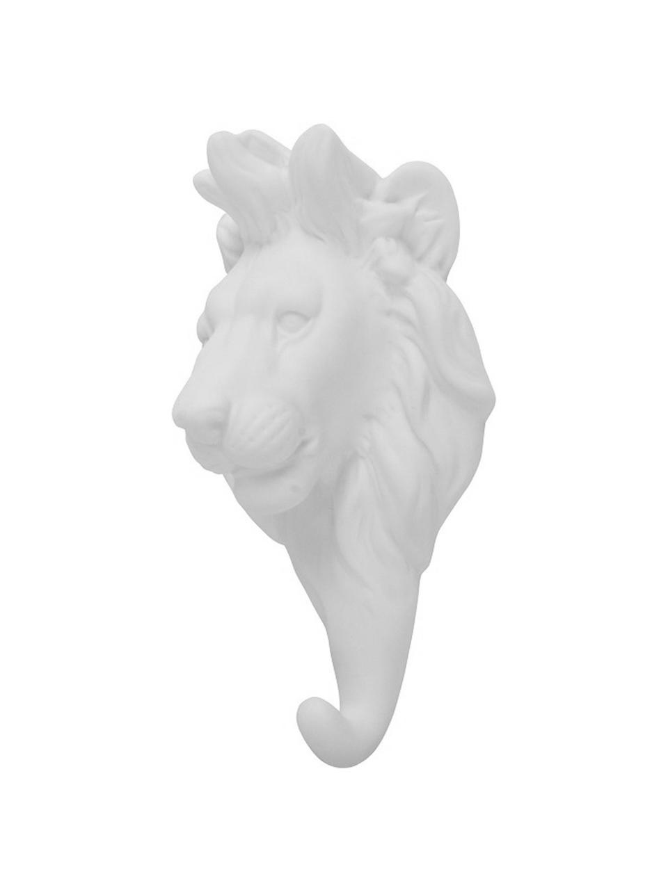 Wandhaak Lion, Porselein, Wit, H 15 cm