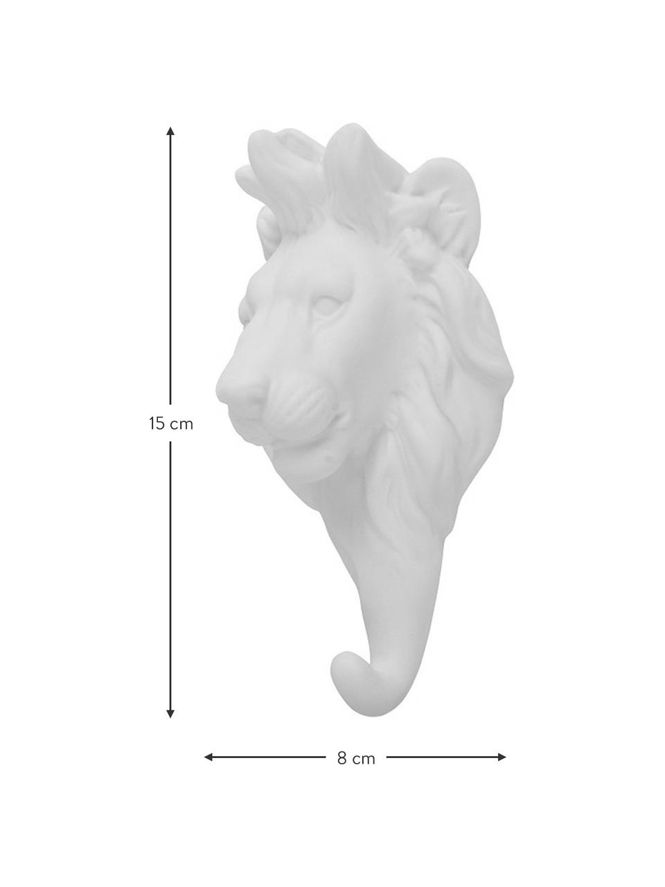 Wandhaak Lion, Porselein, Wit, H 15 cm