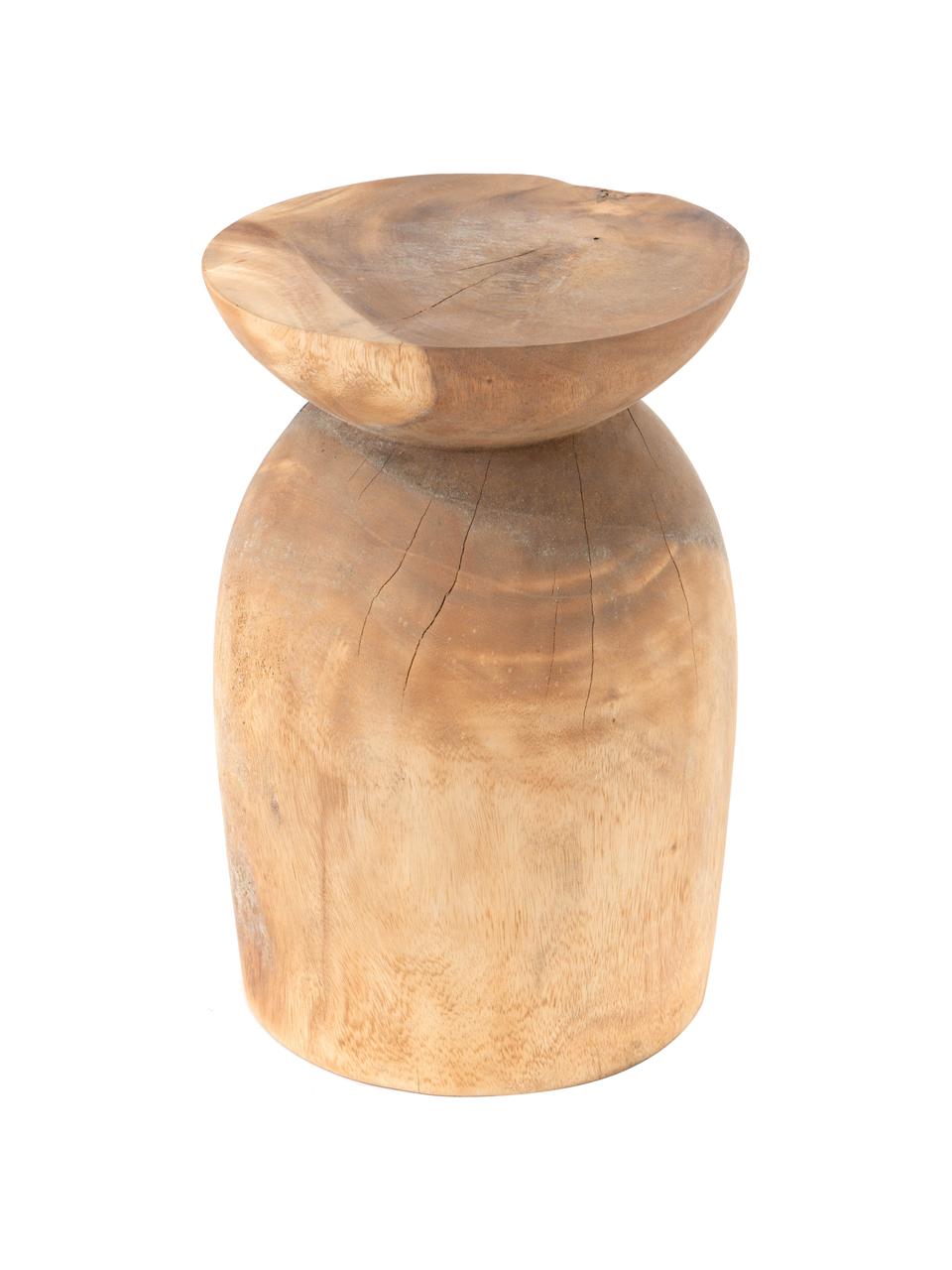 Stolik pomocniczy z drewna tekowego Suar, Drewno tekowe, Brązowy, Ø 30 x W 45 cm