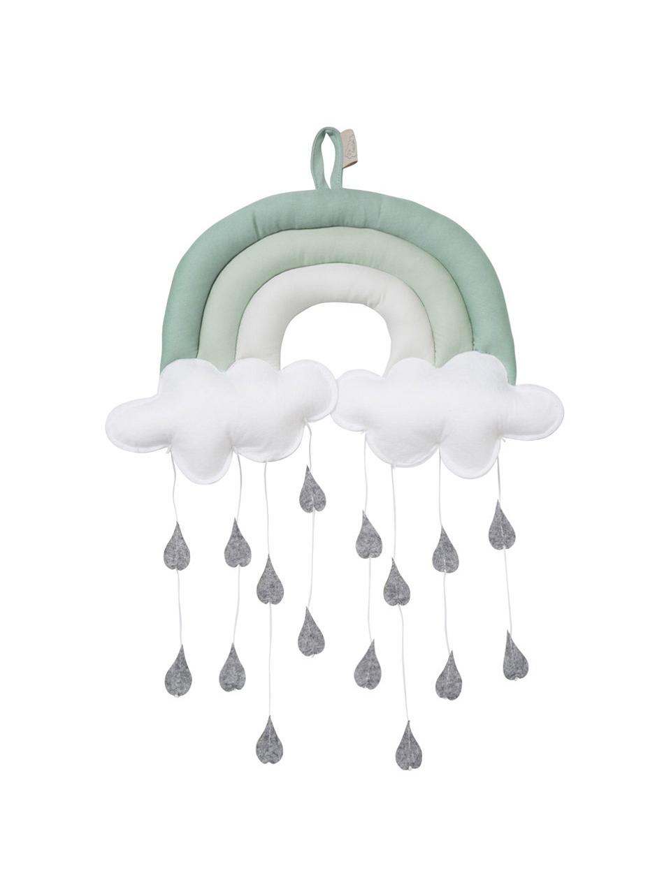 Mobil z bawełny organicznej Rainbow, Odcienie zielonego, S 18 x W 29 cm