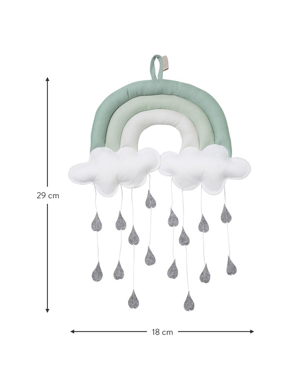 Mobil z bawełny organicznej Rainbow, Odcienie zielonego, S 18 x W 29 cm