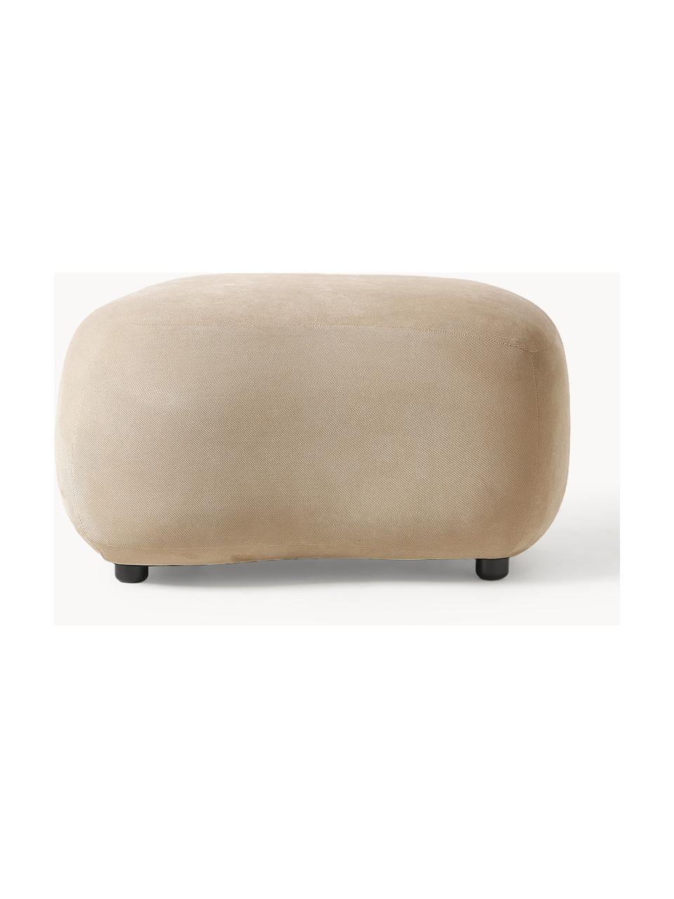 Hocker Alba, Bezug: 97 % Polyester, 3% Nylon , Füße: Kunststoff Dieses Produkt, Webstoff Beige, B 70 x H 42 cm, gebogen links