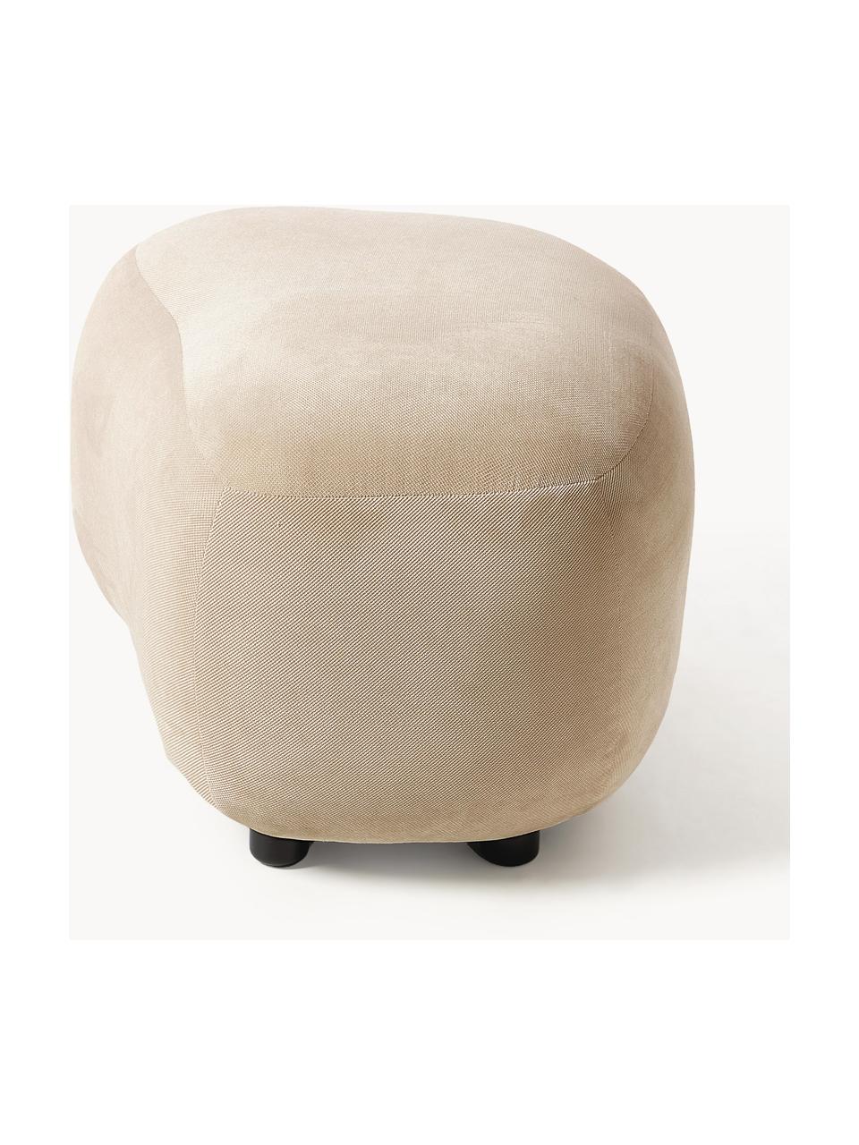 Pouf Alba, Tissu beige, larg. 70 x haut. 42 cm, courbé à gauche