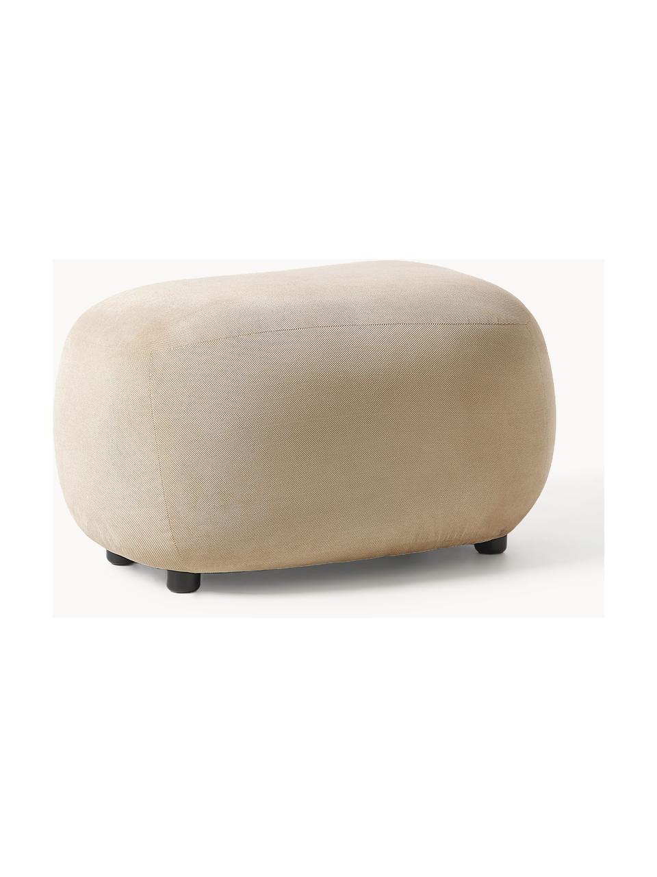 Hocker Alba, Bezug: 97 % Polyester, 3% Nylon , Füße: Kunststoff Dieses Produkt, Webstoff Beige, B 70 x H 42 cm, gebogen links