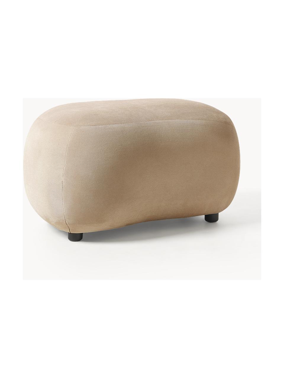 Hocker Alba, Bezug: 97 % Polyester, 3% Nylon , Füße: Kunststoff Dieses Produkt, Webstoff Beige, B 70 x H 42 cm, gebogen links