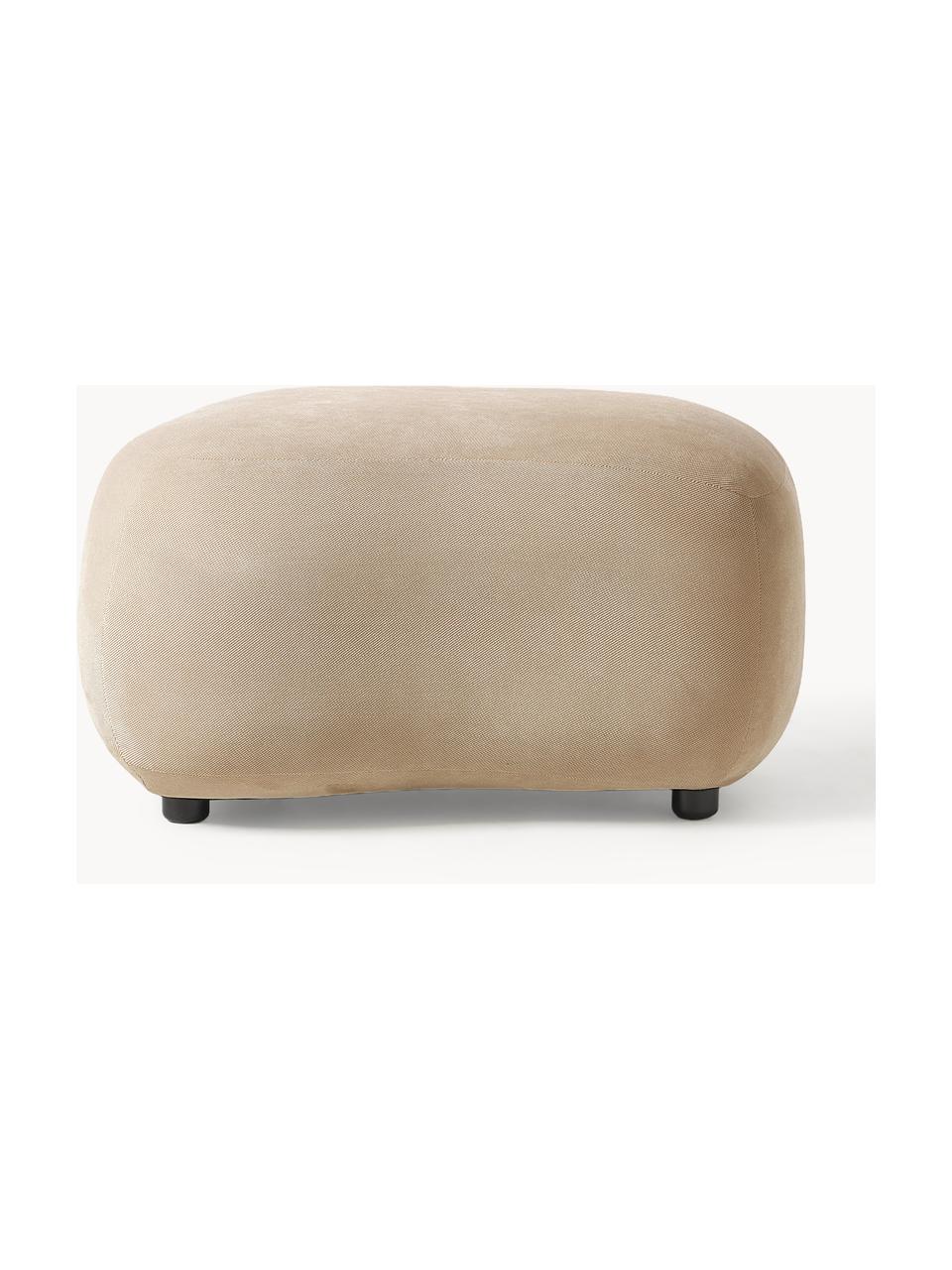 Hocker Alba, Bezug: 97 % Polyester, 3% Nylon , Füße: Kunststoff Dieses Produkt, Webstoff Beige, B 70 x H 42 cm, gebogen links