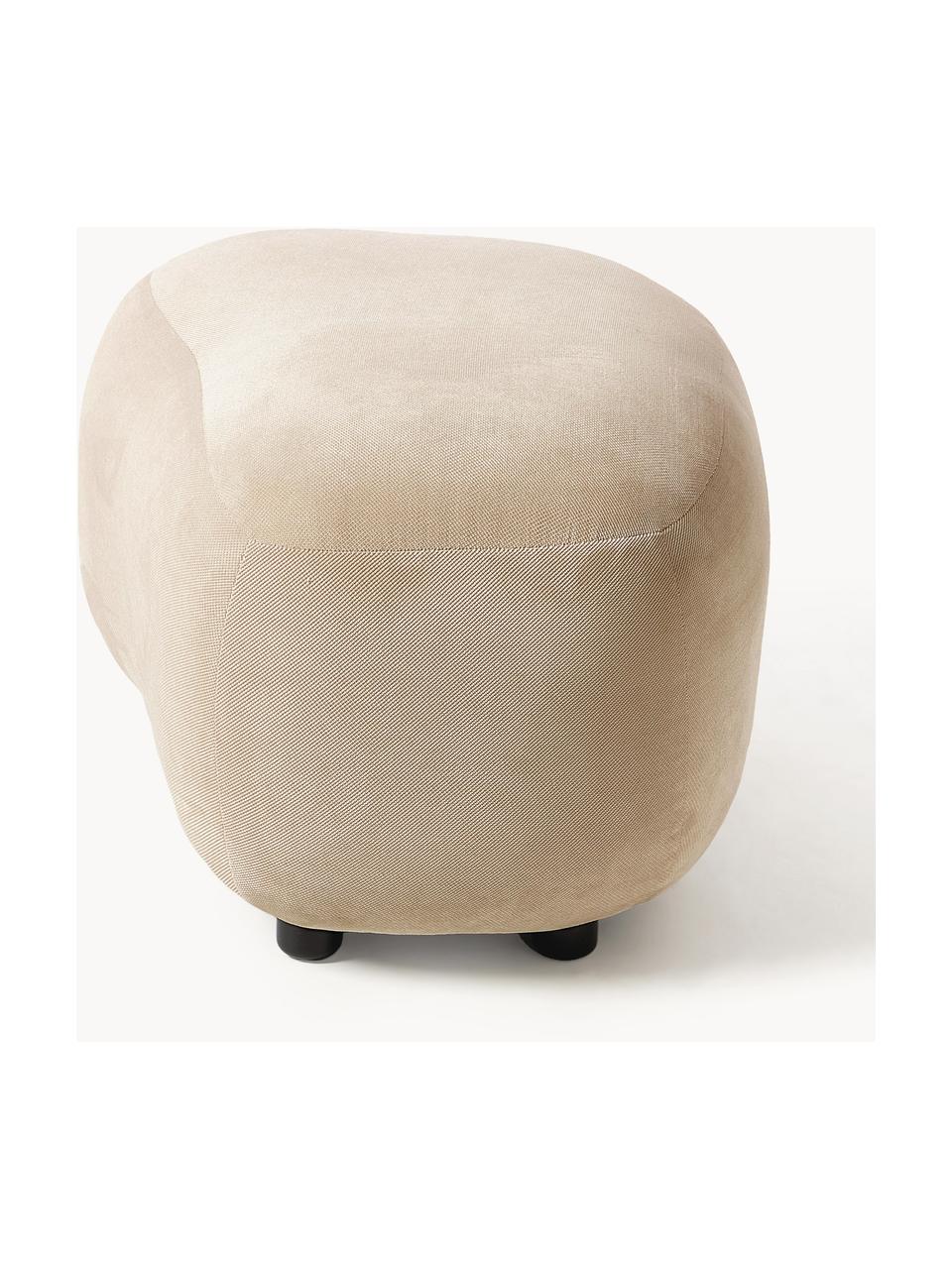 Hocker Alba, Bezug: 97 % Polyester, 3% Nylon , Füße: Kunststoff Dieses Produkt, Webstoff Beige, B 70 x H 42 cm, gebogen links