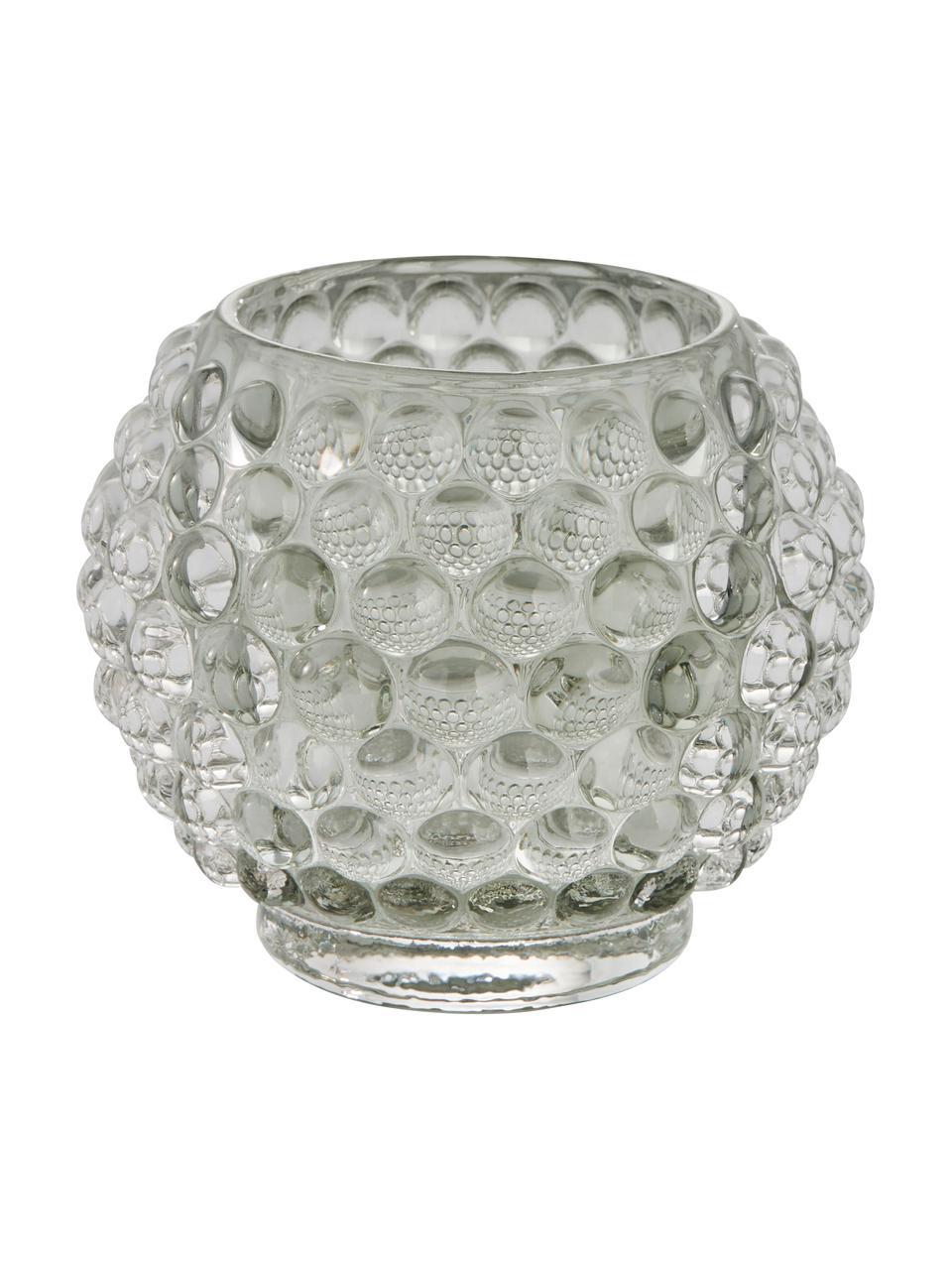 Bougeoir en verre gris clair fait main Doria, Verre, Transparent, Ø 9 cm x haut. 8 cm