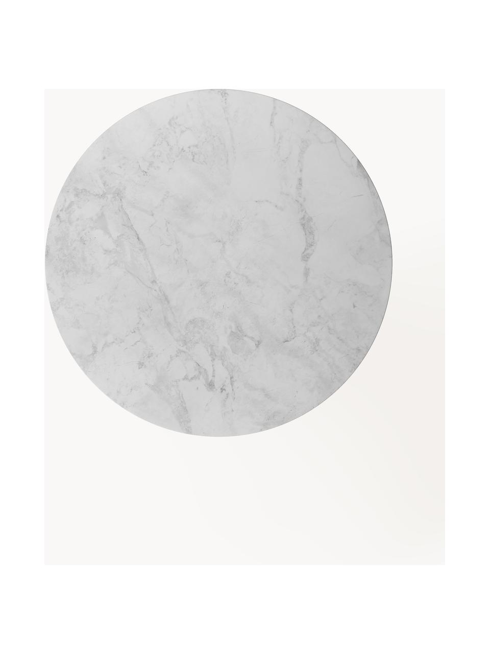 Runder Esstisch Mavi, Ø 110 cm, Tischplatte: Keramik, Beine: Metall, pulverbeschichtet, Weiß, Hellgrau, Ø 110 cm