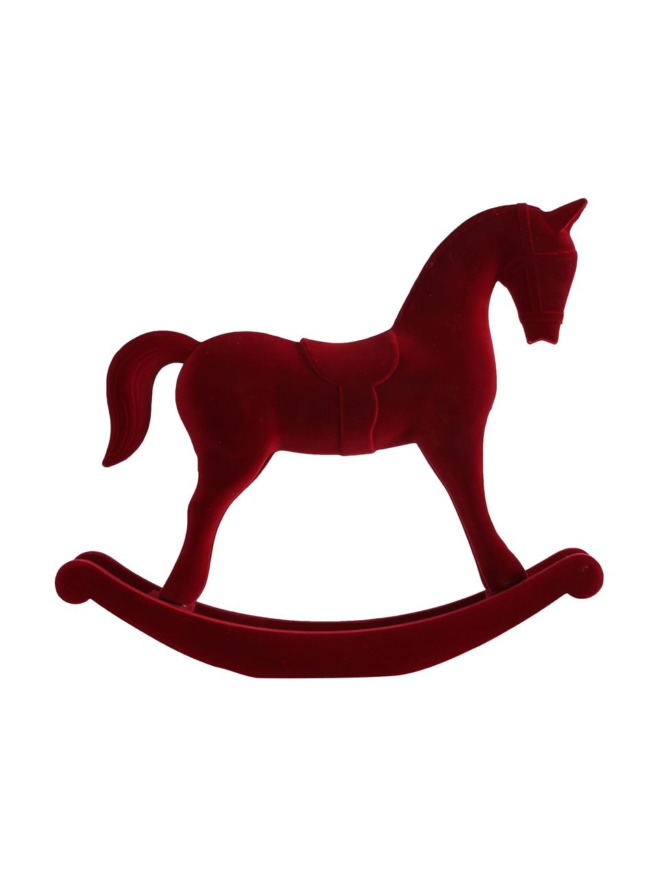 Samt-Deko-Objekt Rocking Horse, Bezug: Samt, Gestell: Mitteldichte Holzfaserpla, Rot, 38 x 31 cm