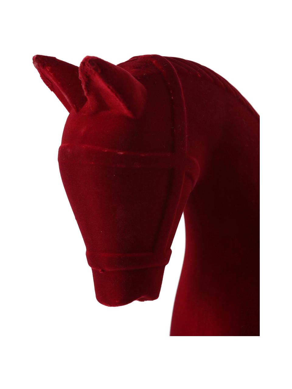 Oggetto decorativo in velluto Rocking Horse, Rivestimento: velluto, Struttura: pannelli di fibra a media, Rosso, Larg. 38 x Alt. 31 cm