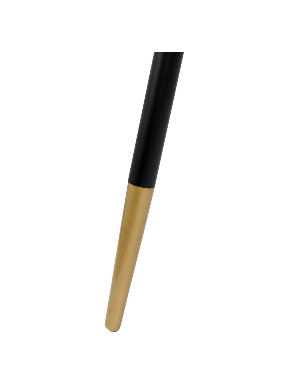 Runder Holz-Couchtisch Denise, Tischplatte: Mitteldichte Holzfaserpla, Dunkles Holz, Goldfarben, Ø 61 cm