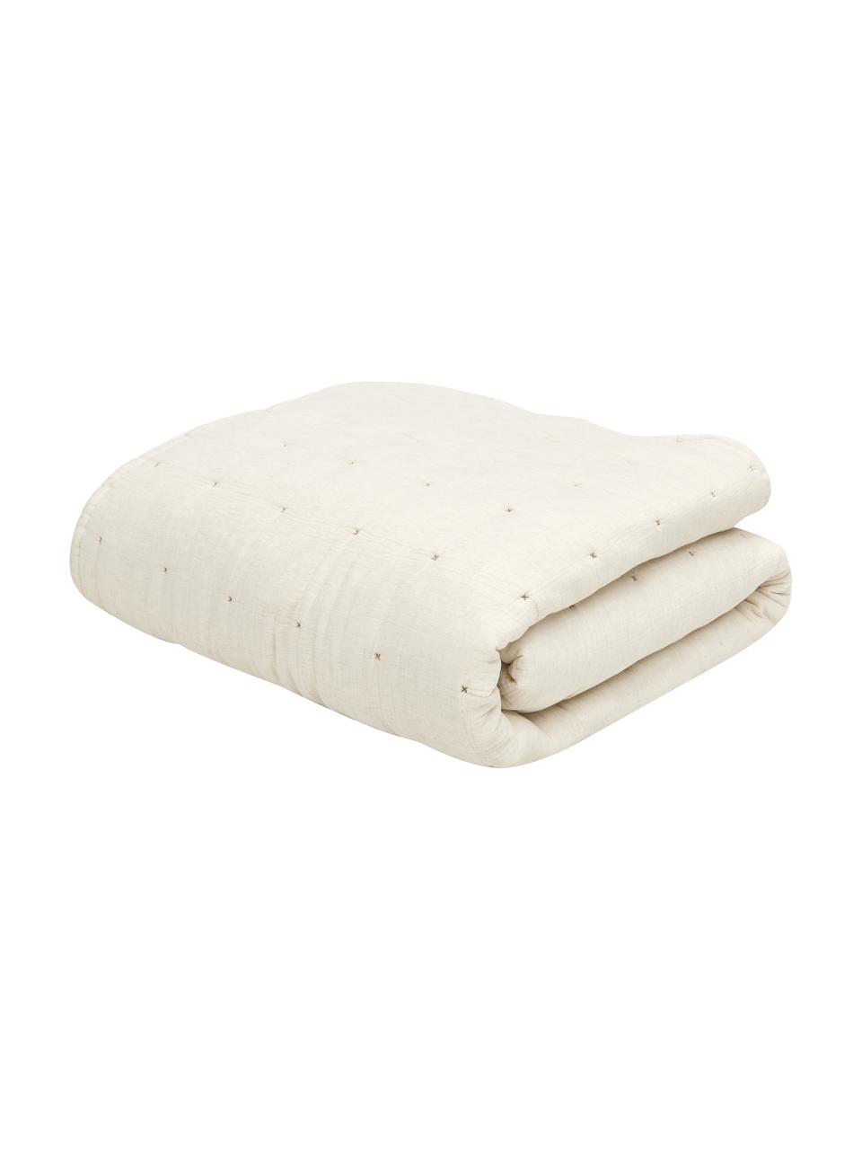 Prešívaný prehoz z bavlneného mušelínu Lilou, Béžová, Š 260 x D 260 cm (pre postele do 200 x 200 cm)