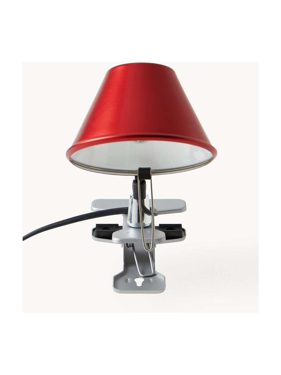 Kleine Klemm-Schreibtischlampe Tolomeo Micro Pinza, Lampenschirm: Aluminium, beschichtet, Rot, Ø 16 x H 20 cm