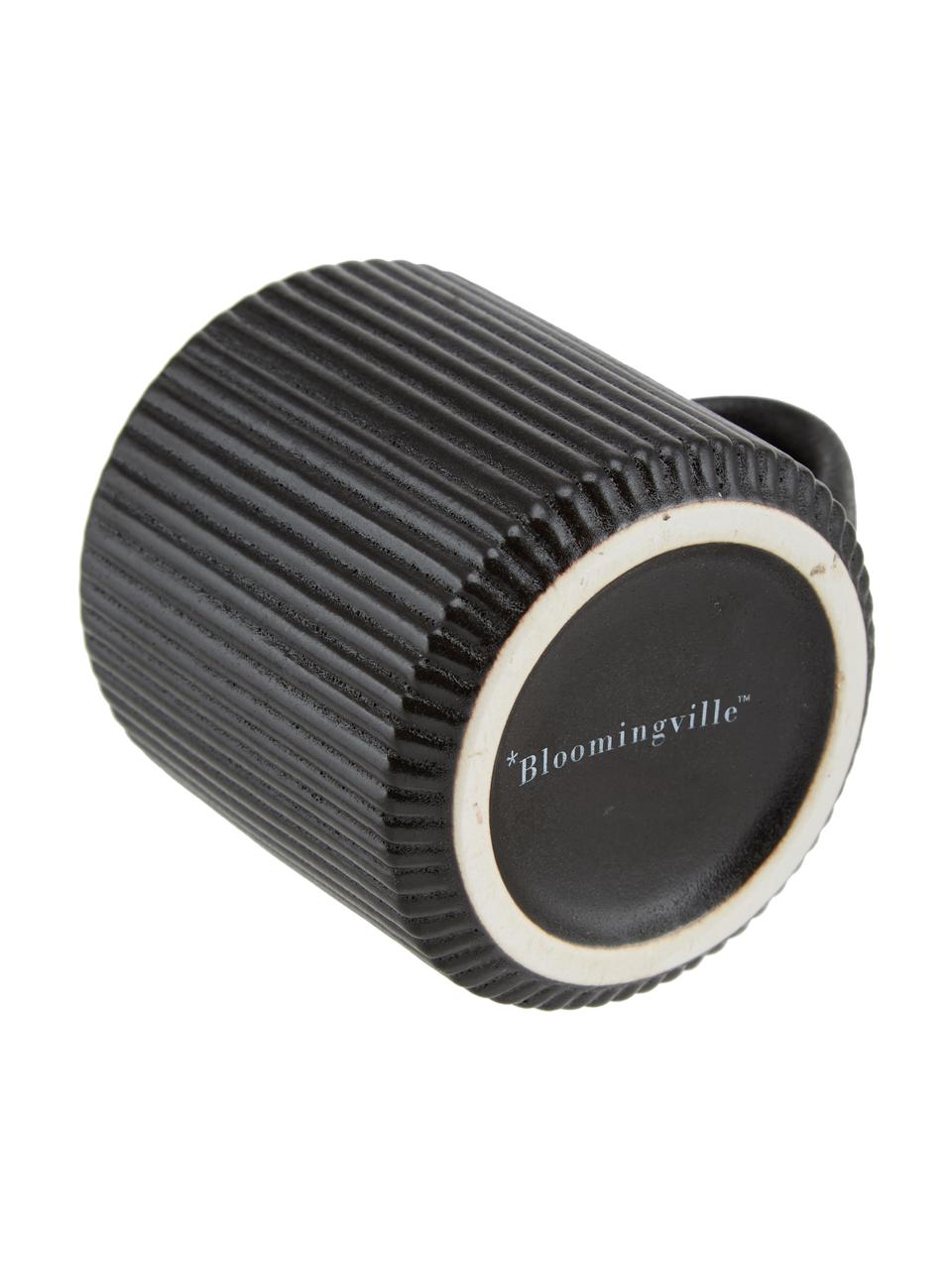 Tazas de café mates con relieves Neri, 2 uds., Gres
Con estructura de surcos y superficie ligeramente rugosa, Negro, Ø 9 x Al 9 cm, 350 ml