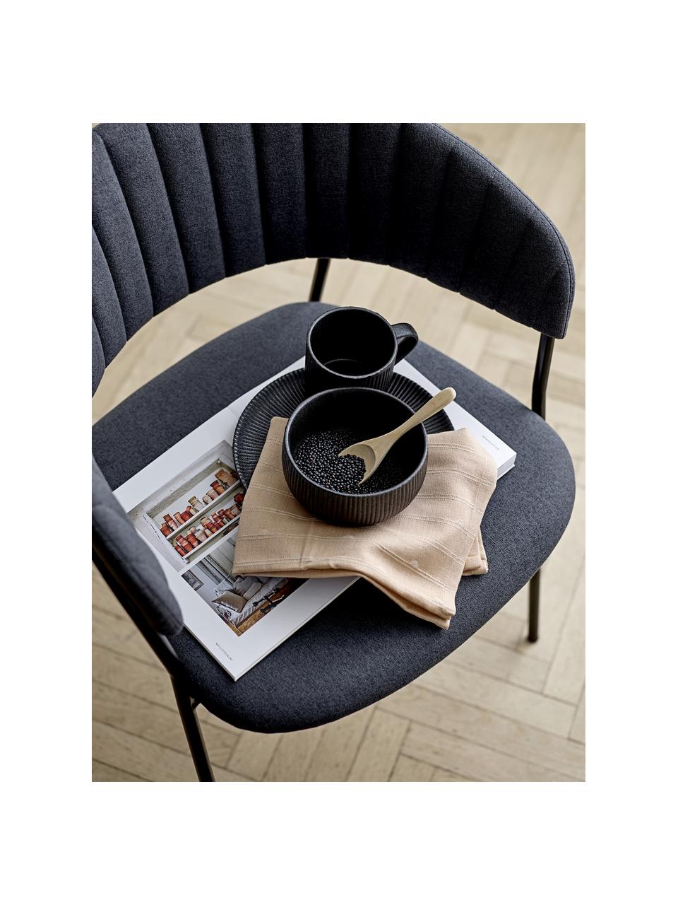 Tazas de café mates con relieves Neri, 2 uds., Gres
Con estructura de surcos y superficie ligeramente rugosa, Negro, Ø 9 x Al 9 cm, 350 ml