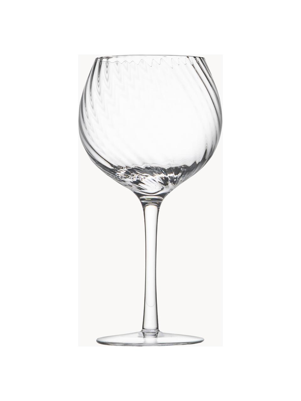 Sklenice na víno s drážkovanou strukturou Opacity, 6 ks, Sklo, Transparentní, Ø 10 cm, V 19 cm, 400 ml