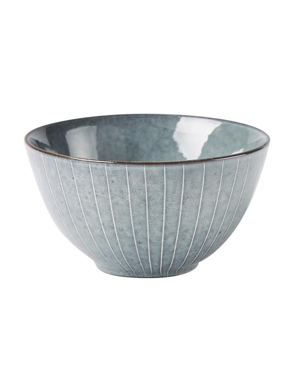 Set de desayuno artesanal Nordic Sea, 4 comensales (12 pzas.), Cerámica de gres, Gris azulado, 4 comensales (12 pzas.)
