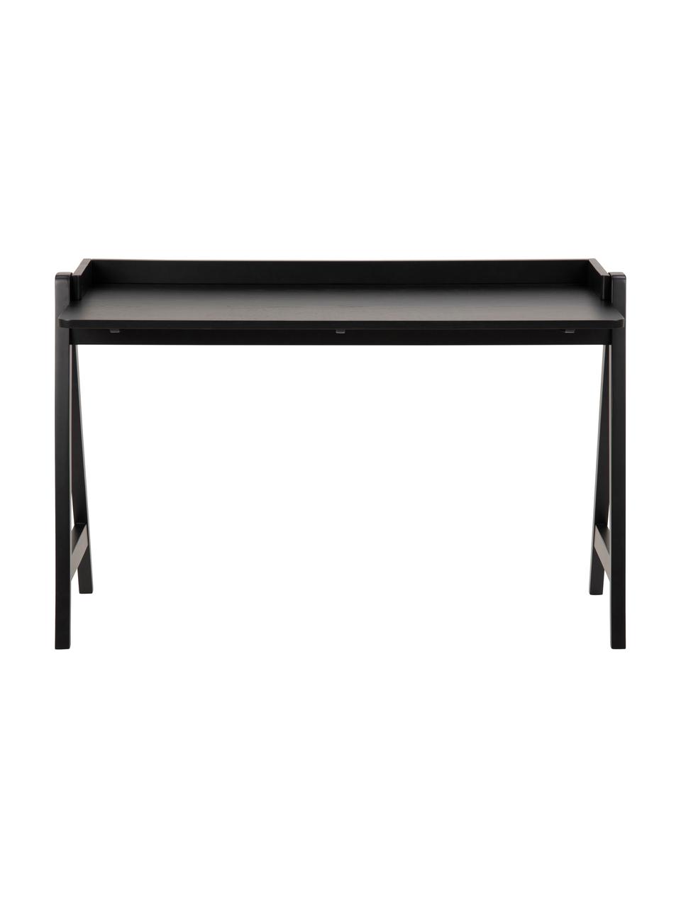 Bureau Miso, MDF (panneau en fibres de bois à densité moyenne), teinté, Bois d'hévéa, larg. 127 x prof. 52 cm