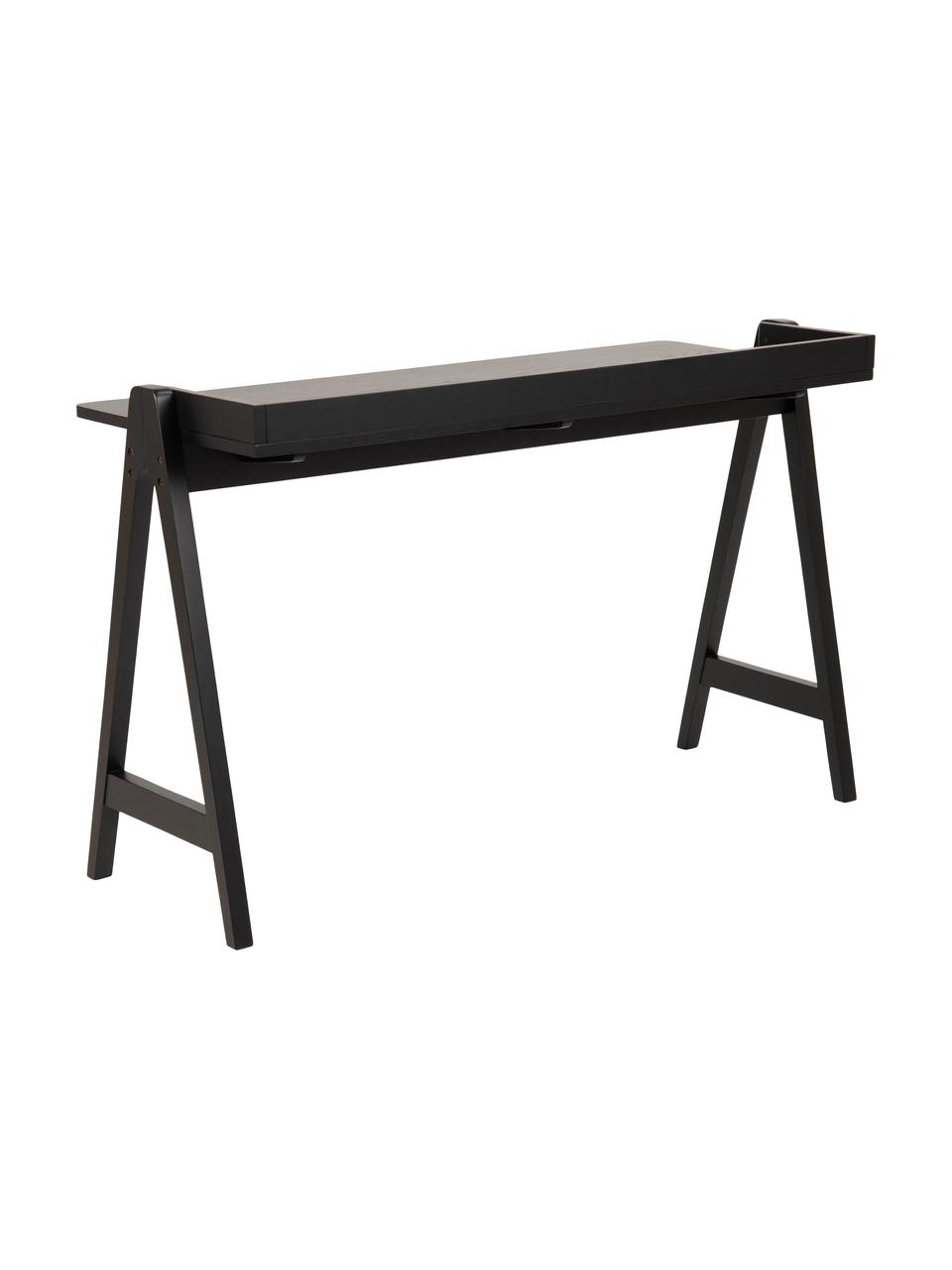 Moderní psací stůl Miso, Mořená MDF deska (dřevovláknitá deska střední hustoty), Kaučukové dřevo, Š 127 cm, H 52 cm