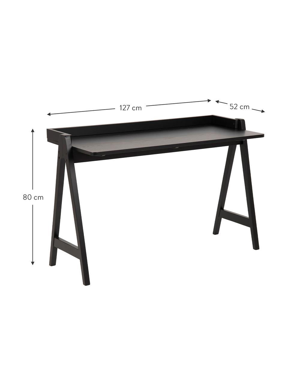 Pracovný stôl Miso, MDF-doska strednej hustoty, morená
Lakované kaučukovníkové drevo, Kaučukovníkové drevo, Š 127 x H 52 cm