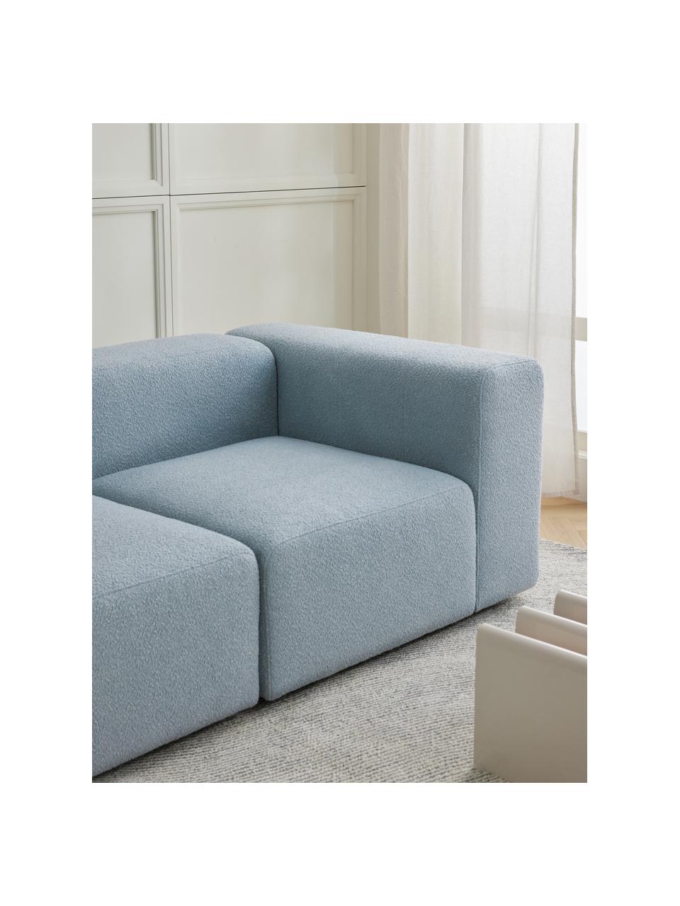 Modulární bouclé pohovka Lena (3místná), Světle modrá, Š 209 cm, H 106 cm