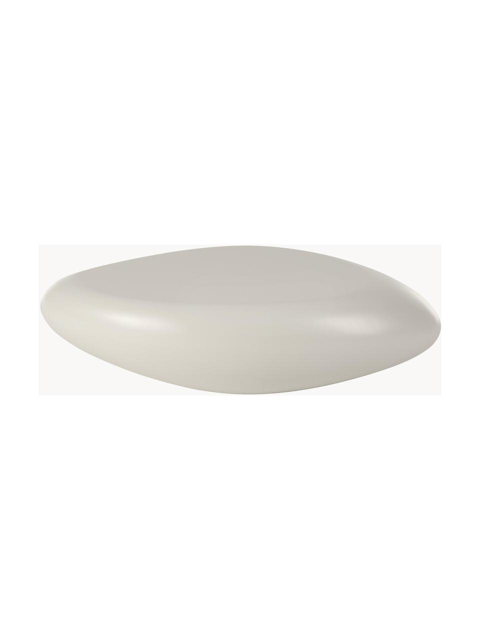 Tavolino da salotto ovale a forma di pietra Pietra, Plastica in fibra di vetro laccata, Beige, Larg. 116 x Alt. 28 cm